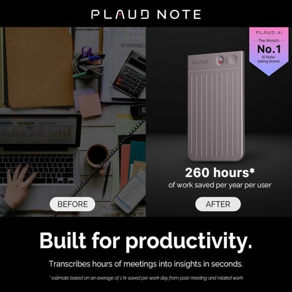 71jslLu9p8L._AC_SL1500_.jpg AI Voice Recorder, PLAUD Note Voice Recorder w/Case, App Control, Transcribe & Summarize with AI Technology, Support 112 Languages, 64GB Memory, Audio Recorder for Lecture, Meeting, Call, Interview