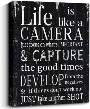 WOWGOOMO Life is Like a Camera Wall Art Vintage Inspirationa... WOWGOOMO Life is Like a Camera Wall Art Vintage Inspirationa...