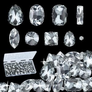 300 Pcs Clear Glass Rhinestone Silver Gemstone Crystal Metal... 300 Pcs Clear Glass Rhinestone Silver Gemstone Crystal Metal...