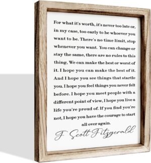 For What it's Worth Inspiring Sayings Decorative, F Scott Fi... For What it's Worth Inspiring Sayings Decorative, F Scott Fi...
