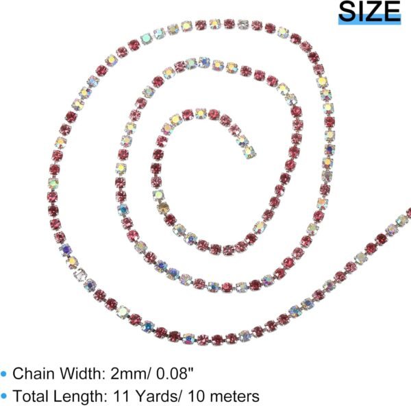 uxcell 10 Yard Crystal Rhinestone Chain, 2.0mm Sew on Close ...