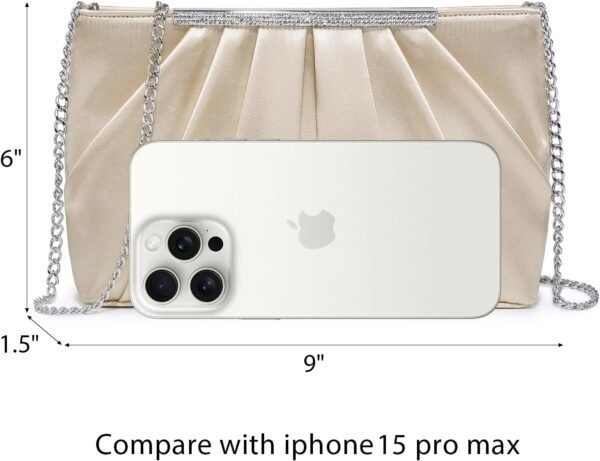 Dasein Elegant Pleated Evening Clutch Bags for Women Formal ...