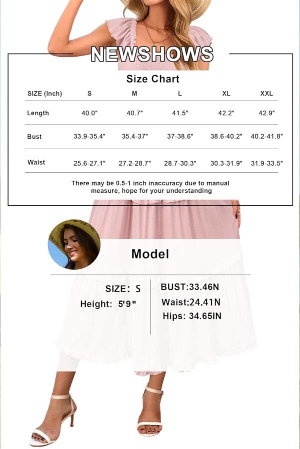 Newshows Women's 2025 Summer Wedding Guest Dress Ruffle Slee...