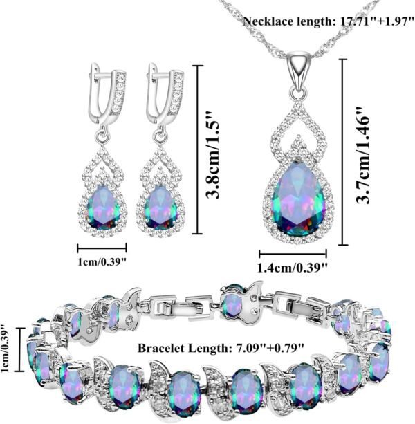 LMXXVJ Women Jewelry Set Platinum Plated Necklace Open Ring ...