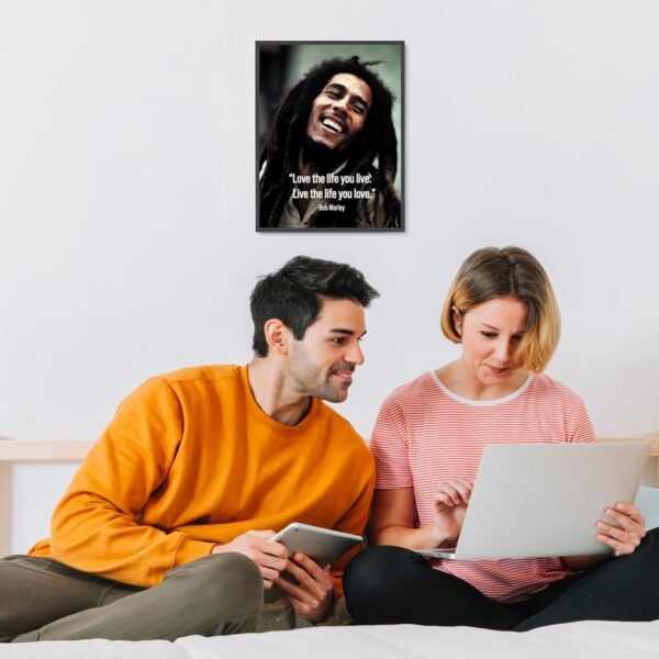 "Bob Marley Inspirational Quotes Wall Art - "Love The Life"-...