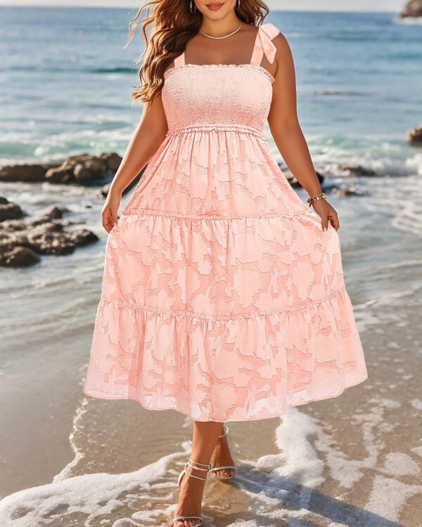 Plus Size Summer Dress 2025 - Sun Boho Spaghetti Strap Lace ...