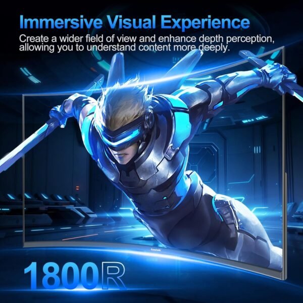 71vpTEHKoL._AC_SL1500_.jpg 27 inch Curved Gaming Monitor,144Hz/180Hz PC Monitor Full HD 1080P, Frameless 1800R Computer Display with FreeSync & Eye-Care Technology, Wall Mountable, DP, HDMI Port (Black)