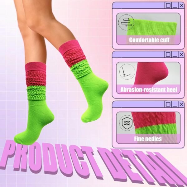 2 Pairs White Slouch Socks with 21 Pcs Sock Pins Jewelry for...