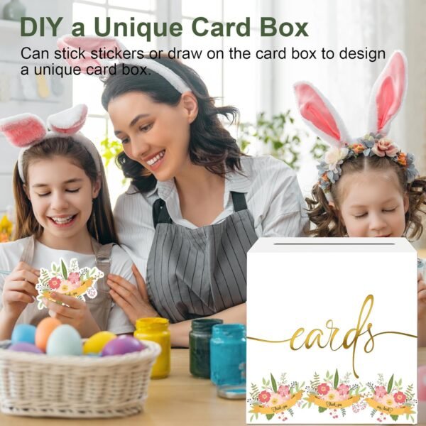 White Card Box with Gold Foil Design - Wedding, Party, Gradu...