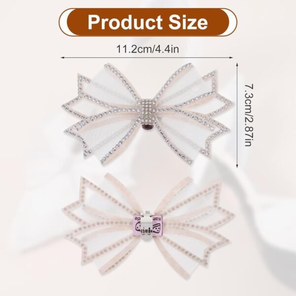 2 Pcs Shoe Clips for Women Dress Shoes, Mesh Bow Rhinestone ...