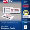 Avery Printable Business Cards with Sure Feed Technology, 2" x 3.5", White, 1,000 Blank Business Cards, Inkjet Printer Paper (8471)