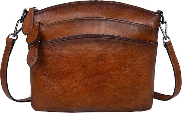 HESHE Crossbody Bags for Women Genuine Leather Purses with M...