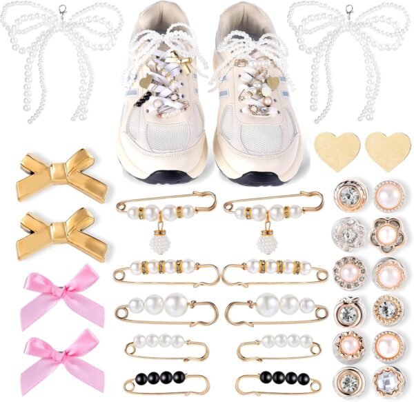 Shoe Charms for Sneakers 30 Pcs Shoelace Charms Contain Bows...