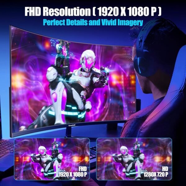 8197wxuJAfL._AC_SL1500_.jpg 27 inch Curved Gaming Monitor,144Hz/180Hz PC Monitor Full HD 1080P, Frameless 1800R Computer Display with FreeSync & Eye-Care Technology, Wall Mountable, DP, HDMI Port (Black)