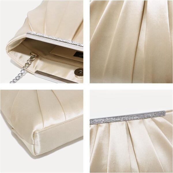 Dasein Elegant Pleated Evening Clutch Bags for Women Formal ...