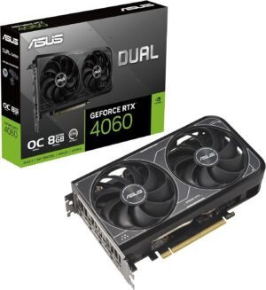 ASUS Dual GeForce RTX™ 4060 V2 OC Edition (PCIe 4.0, ASUS Dual GeForce RTX™ 4060 V2 OC Edition (PCIe 4.0, 8GB GDDR6, DLSS 3, HDMI 2.1a, DisplayPort 1.4a, 2-Slot Design, Axial-tech Fan Design, 0dB Technology, and More)