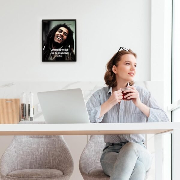 "Bob Marley Inspirational Quotes Wall Art - "Love The Life"-...