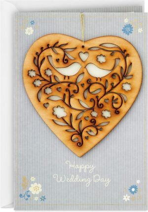 Hallmark Wedding Card (Removable Keepsake Wooden Heart Ornam... Hallmark Wedding Card (Removable Keepsake Wooden Heart Ornam...