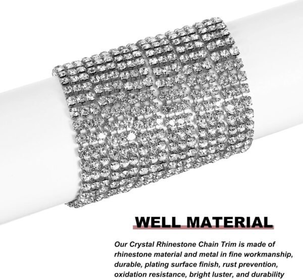 uxcell 2 Yards 3 Rows 3mm Rhinestone Chain, 9mm Bling Crysta...