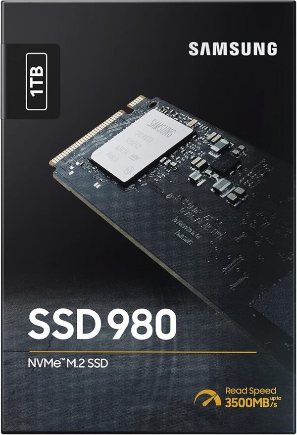 Samsung 980 SSD 1TB PCle 3.0x4, NVMe M.2 2280, Internal Solid State Drive, Storage for PC, Laptops, Gaming and More, HMB Technology, Intelligent Turbowrite, Speeds of up-to 3,500MB/s, MZ-V8V1T0B/AM
