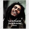 "Bob Marley Inspirational Quotes Wall Art - "Love The Life"-...