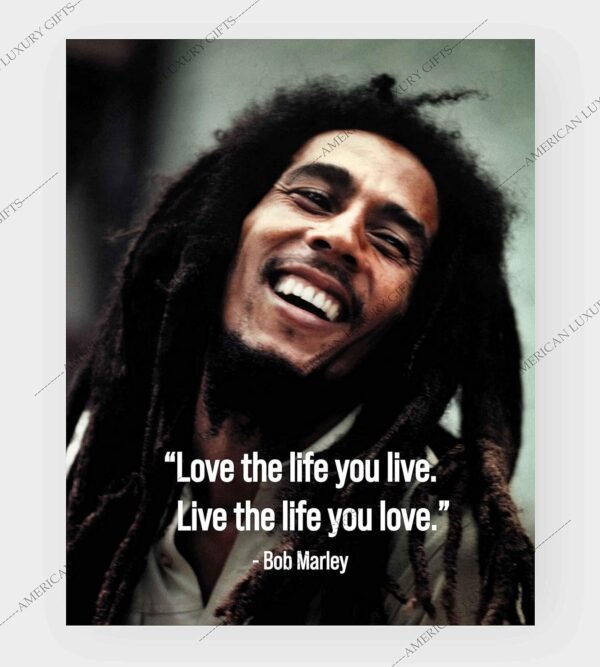 "Bob Marley Inspirational Quotes Wall Art - "Love The Life"-...