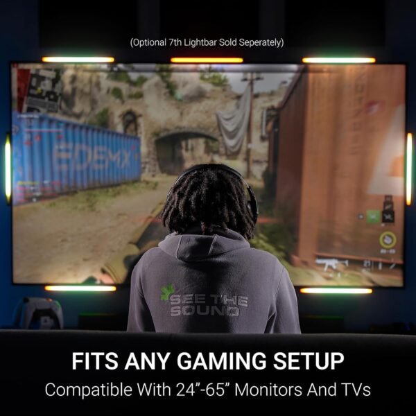 81Rsu0A8SzL._SL1500_.jpg Audio Radar with Surround Vision Technology™, LED Sound Detection for PC/Xbox/PS5, FPS & Deaf Gamers, Works With Most Video Games, Fits 24-65” Gaming Monitor, TV, Works With Or w/o Gaming Headset