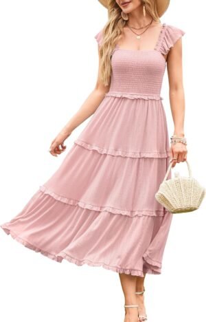 Newshows Women's 2025 Summer Wedding Guest Dress Ruffle Slee... Newshows Women's 2025 Summer Wedding Guest Dress Ruffle Slee...