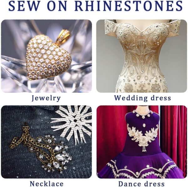 300 Pcs Clear Glass Rhinestone Silver Gemstone Crystal Metal...