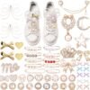 JOICEE 54 Pcs Shoe Charms Kit for Sneakers, Gold Brooches Pi...