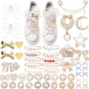 JOICEE 54 Pcs Shoe Charms Kit for Sneakers, Gold Brooches JOICEE 54 Pcs Shoe Charms Kit for Sneakers, Gold Brooches Pi...