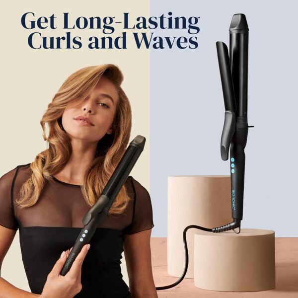 81fmT3H37ML._SL1500_.jpg Bio Ionic Long Barrel Styler, Curling Iron with Moisture Heat Technology & NanoIonic MX, Versatile Curling Wand with Adjustable Heat Settings, Hair Curler with Extended Barrel