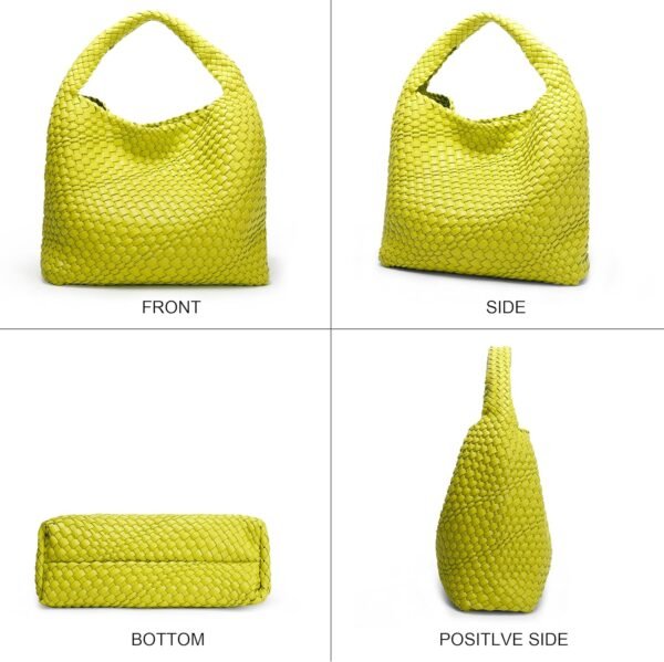 Queenoris Fashion Woven Purse for Women Top-handle Shoulder ...