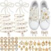 114PCS Clip-On Sneaker Decoration Charm Set, Pearl & Rhinest...