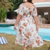 Keluummi Plus Size Wedding Guest Midi Dresses for Curvy Wome...