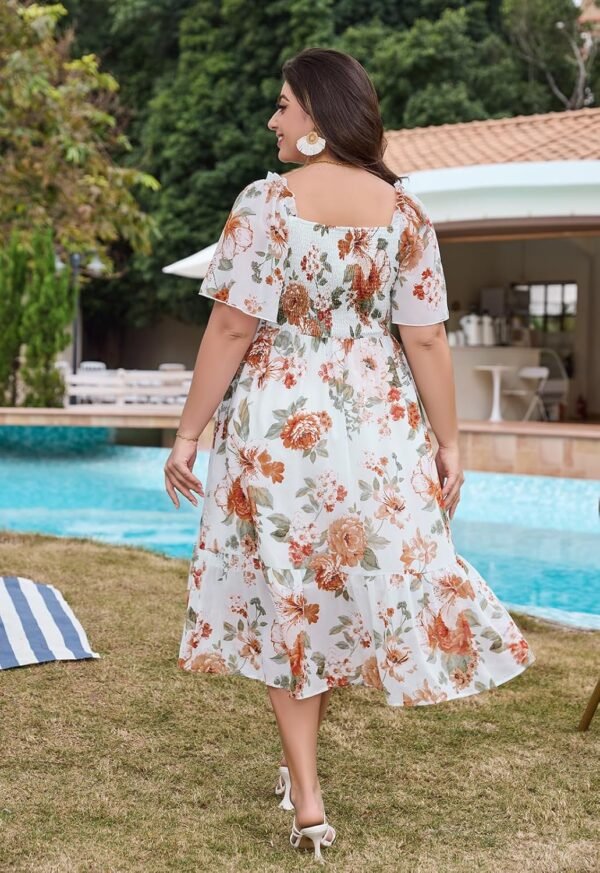 Keluummi Plus Size Wedding Guest Midi Dresses for Curvy Wome...