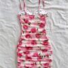 Verdusa Women's Floral Ruched Bodycon Mini Dress Spaghetti S...