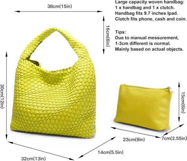 Queenoris Fashion Woven Purse for Women Top-handle Shoulder ...