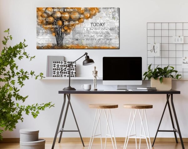 Inspiration Quotes Brown Tree Pictures Wall-Decor for Bedroo...