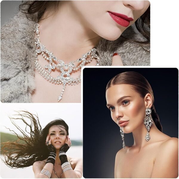 300 Pcs Clear Glass Rhinestone Silver Gemstone Crystal Metal...