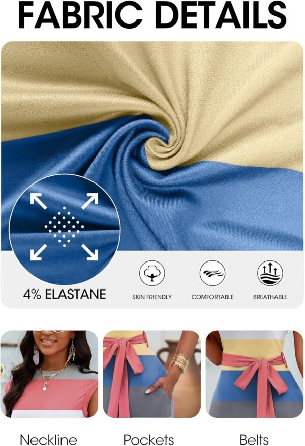 AOMONI Women Summer Casual Maxi Sleeveless Dress with Pocket...