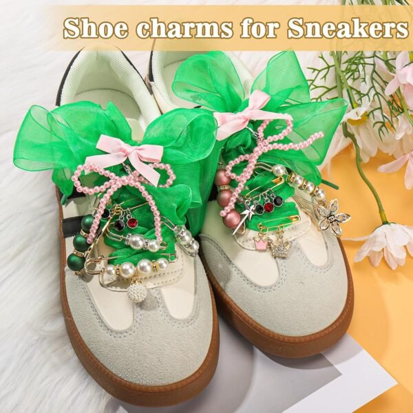 AIERSA Shoes Charms for Sneakers Socks, 47pcs Pearl Shoe Lac...