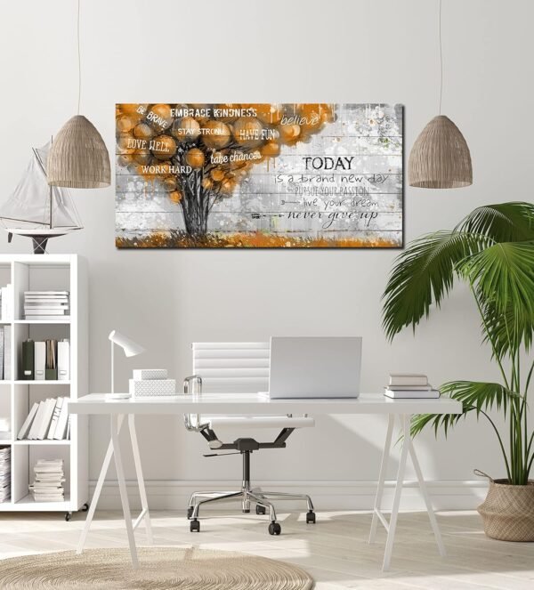 Inspiration Quotes Brown Tree Pictures Wall-Decor for Bedroo...