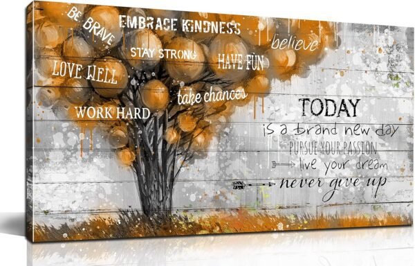 Inspiration Quotes Brown Tree Pictures Wall-Decor for Bedroo...