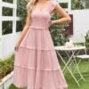 Newshows Women's 2025 Summer Wedding Guest Dress Ruffle Slee...