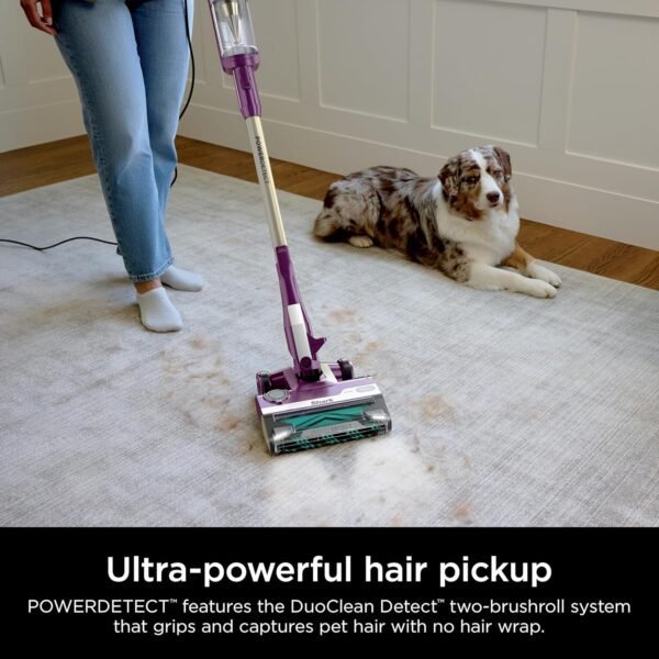 Shark POWERDETECT Ultra-Light Corded Stick Vacuum with DuoClean Technology, Self-Cleaning Brushroll for No Hair Wrap, Anti-Allergen Complete Seal, and Odor Neutralizer Technology, Purple, HZ4001AMZ