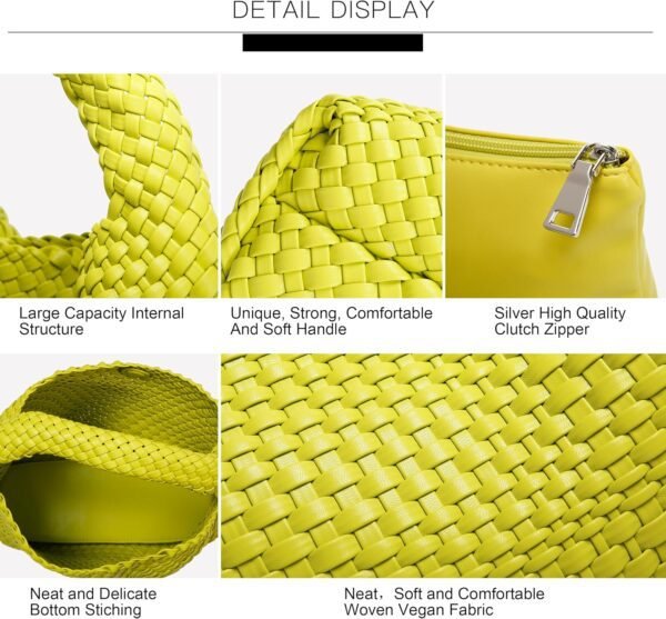 Queenoris Fashion Woven Purse for Women Top-handle Shoulder ...