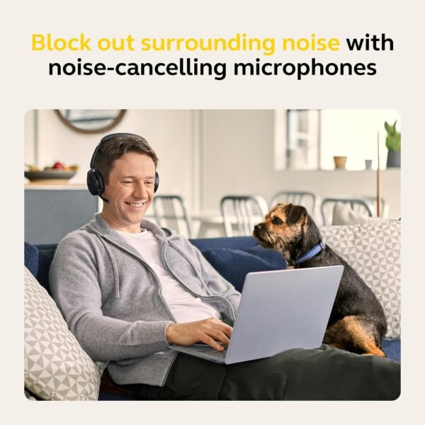 Jabra Evolve2 65 Flex Wireless Stereo Headset - Bluetooth, Noise-Cancelling ClearVoice Technology & Hybrid ANC - Certified for Microsoft Teams - Black