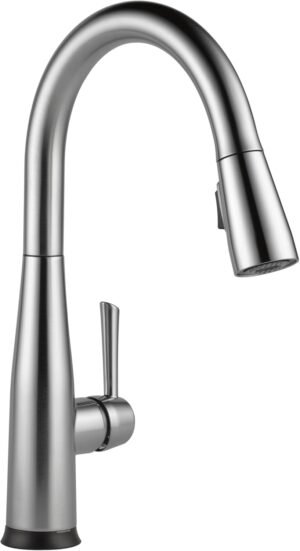 Delta Essa Touchless Kitchen Faucet with Touch Technology, Brushed Nickel Kitchen Sink Faucet with Pull Down Sprayer, Single Hole, Arctic Stainless 9113TL-AR-DST