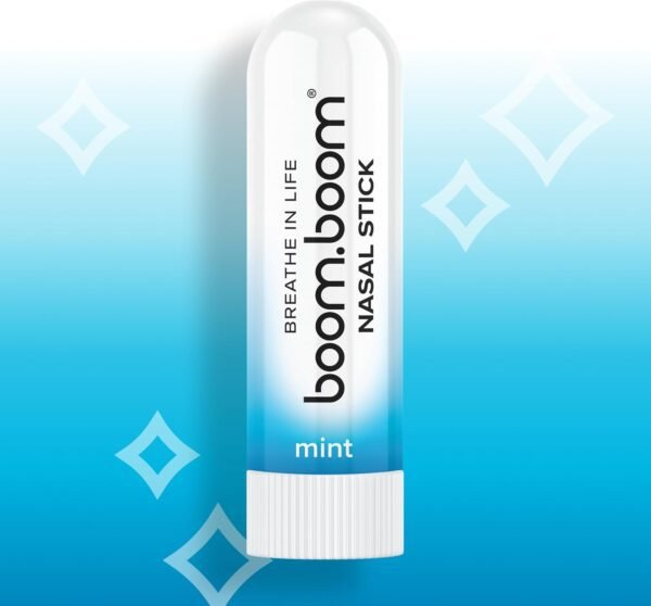 619MZAwDnbL._AC_SL1500_.jpg BoomBoom Nasal Stick | Vapor Flow Technology | Cool Refreshing Sensation | Natural Mood Boost | Simple Ingredients | Essential Oils + Menthol Inhaler (Mint)